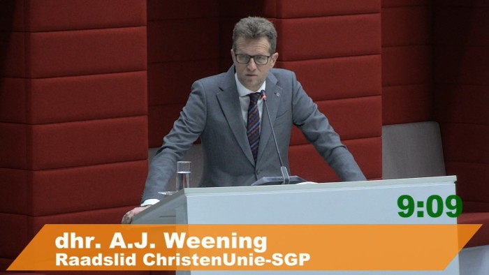 Raadslid Arco Weening tijdens het Najaarsdebat 2021 (01-11-2021)